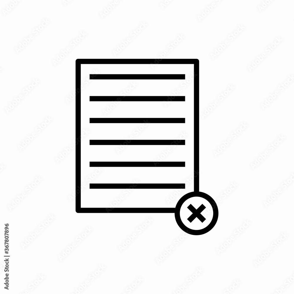 Outline remove document icon.Remove document vector illustration. Symbol for web and mobile Outline remove document icon.Remove document vector illustration. Symbol for web and mobile