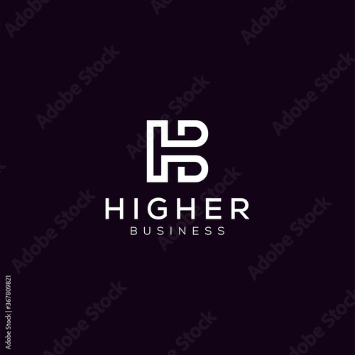 simple modern minimalist monogram hb logo premium vector