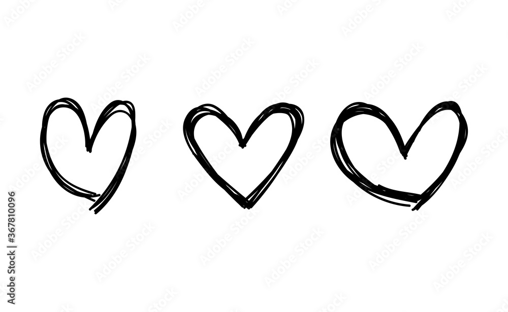 Heart doodles collection. Hand drawn hearts. Vector illustration set. Heart doodles collection. Hand drawn hearts. Vector illustration set.