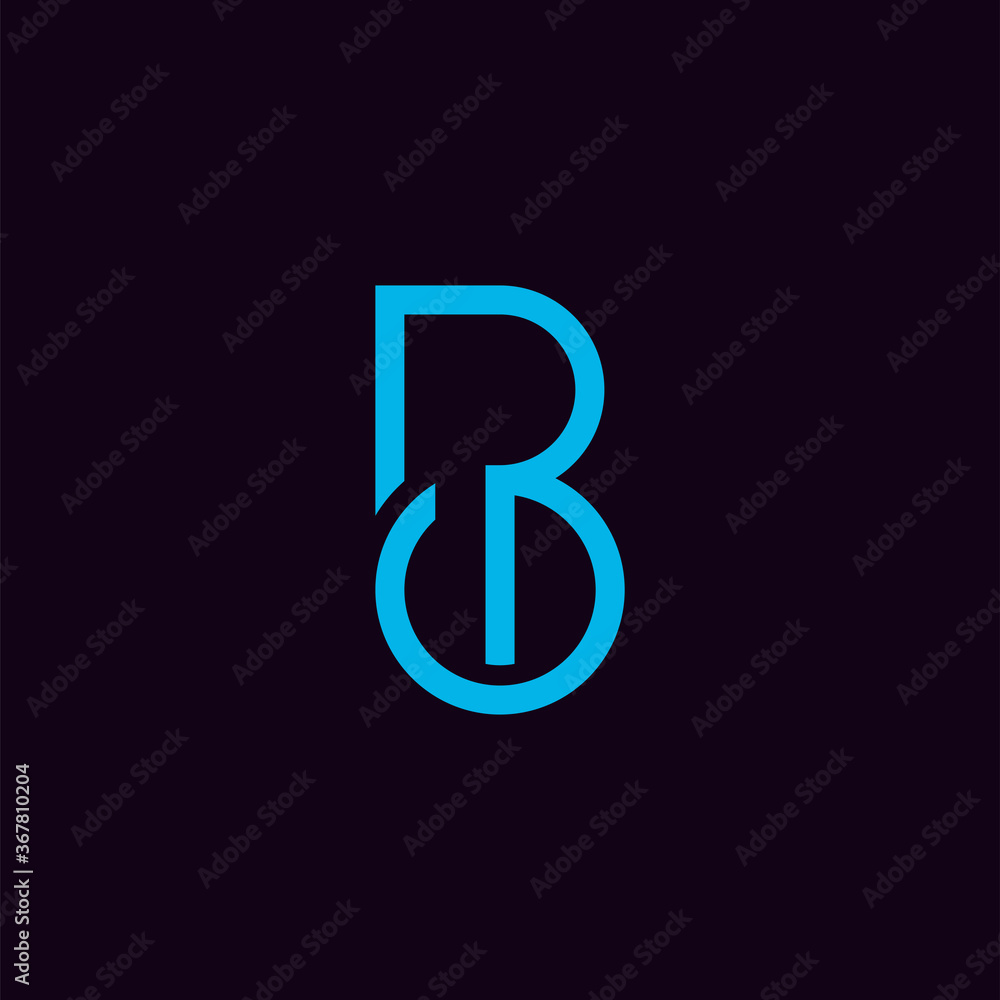 simple modern minimalist monogram gb logo premium vector - obrazy, fototapety, plakaty 