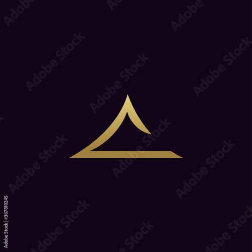 simple modern luxury minimalist mountain initial letter c logo premium vector