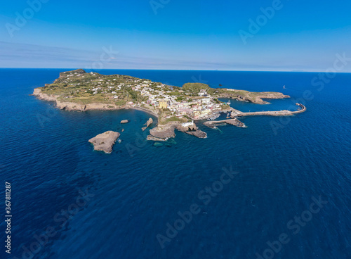 Panoramic aerial view of the Ventotene island