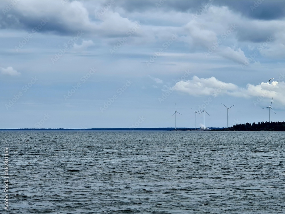 windmills at the coast