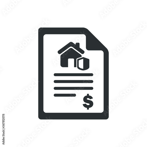 Vector illustration of real estate purchase agreement icon on white background