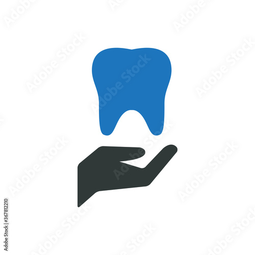 Vector illustration of dental care icon on white background