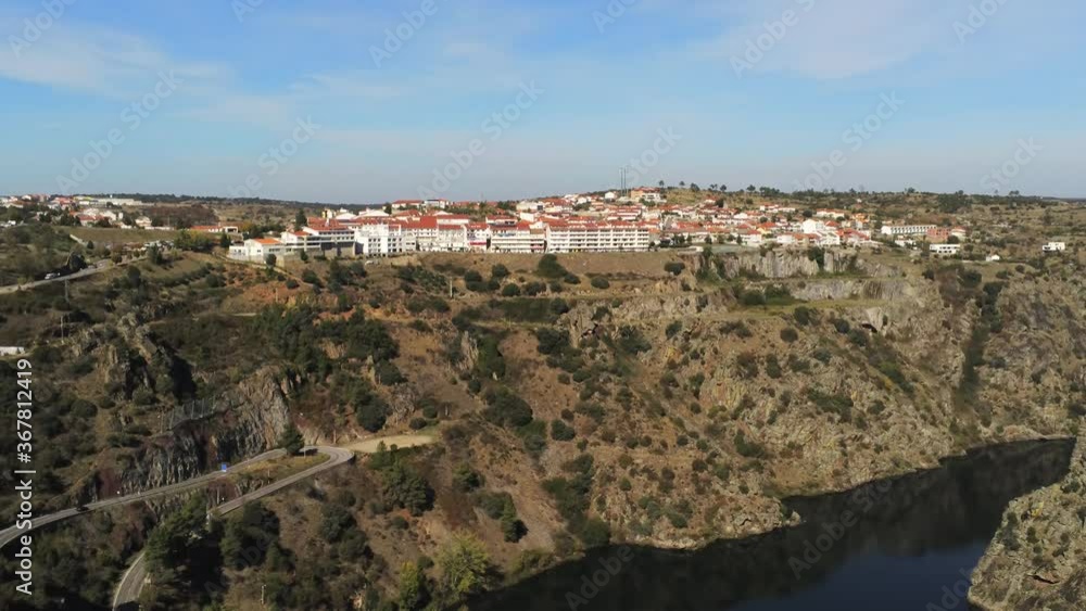 Portugal. Beautiful village of Miranda do Douro. Aerial Drone Footage Portugal. Beautiful village of Miranda do Douro. Aerial Drone Footage
