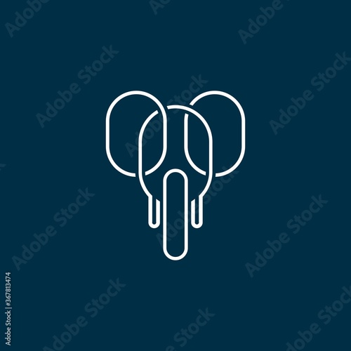 elephant logo with a simple line style