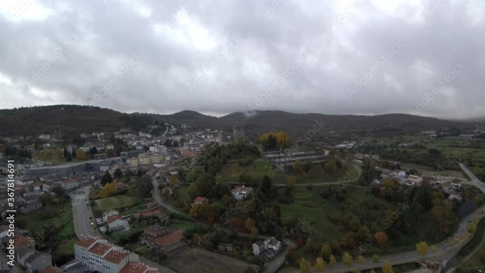 Villlage and castle of Montalegre,Portugal. Aerial Drone Footage Villlage and castle of Montalegre,Portugal. Aerial Drone Footage