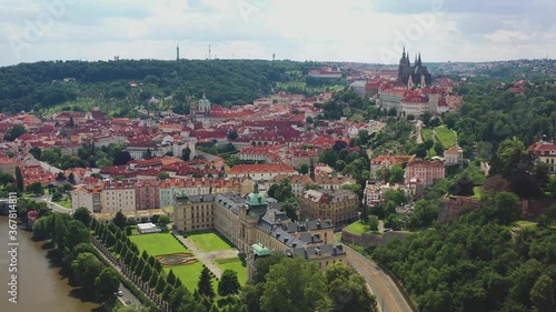 Wallpaper Mural View from the drone to the Czech Republic. Great view of the old town. Drone filming.Beautiful view. At home. The river. Bridge. City view. Aerial photography. Bird's eye view. Czech Republic Torontodigital.ca