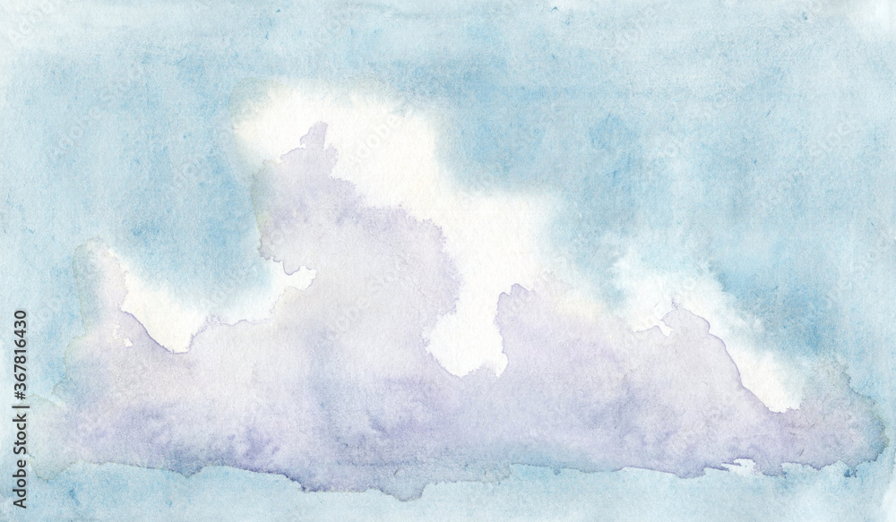 Hand painted watercolor clouds