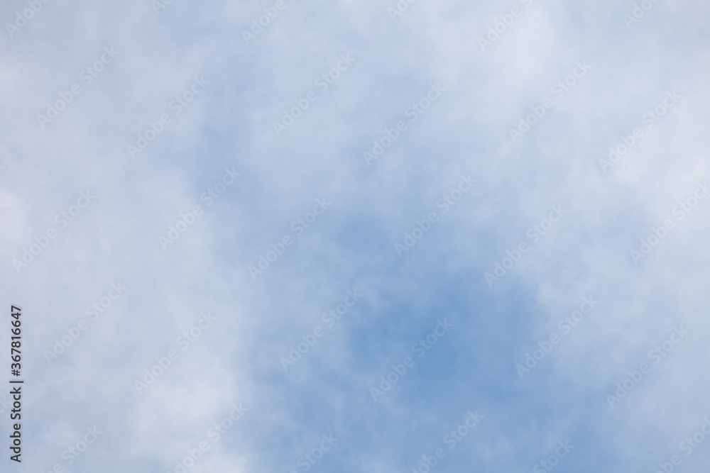 Close-up clear blue sky with transparent white clouds on a summer day, ozone layer pollution, background for wallpaper or banner. Close-up clear blue sky with transparent white clouds on a summer day, ozone layer pollution, background for wallpaper or banner.