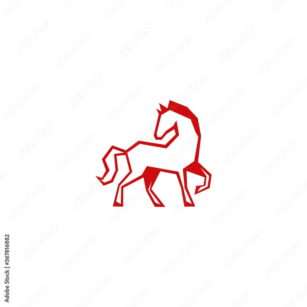 Red Horse Vector Logo Mark Icon Red Horse Vector Logo Mark Icon