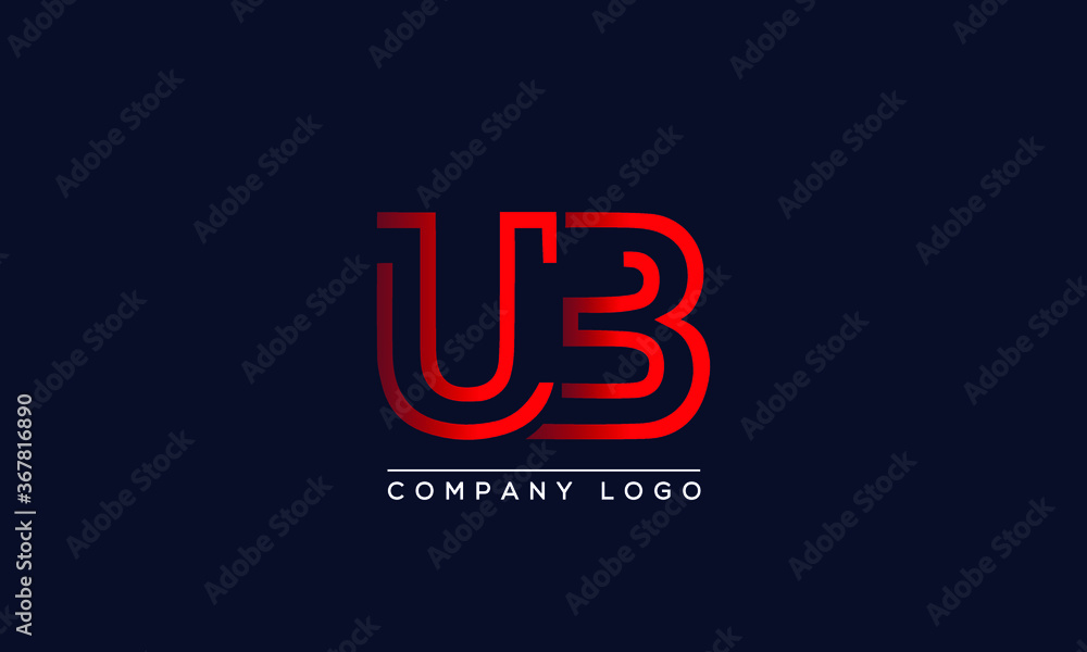 Abstract creative minimal unique alphabet letter icon logo UB Abstract creative minimal unique alphabet letter icon logo UB