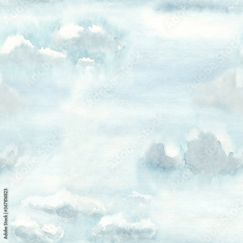 Hand painted watercolor clouds