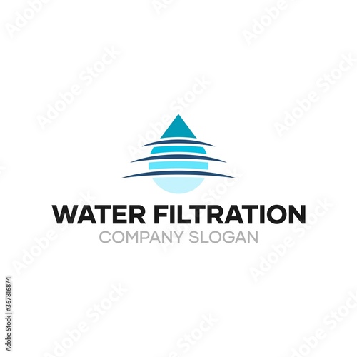 Water Filtration Drop Logo Design Idea