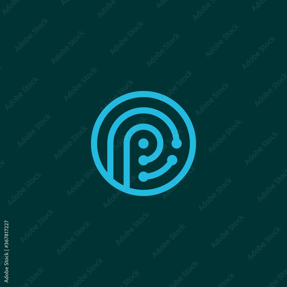 P Letter Circle Vector Abstract Logo Concept P Letter Circle Vector Abstract Logo Concept