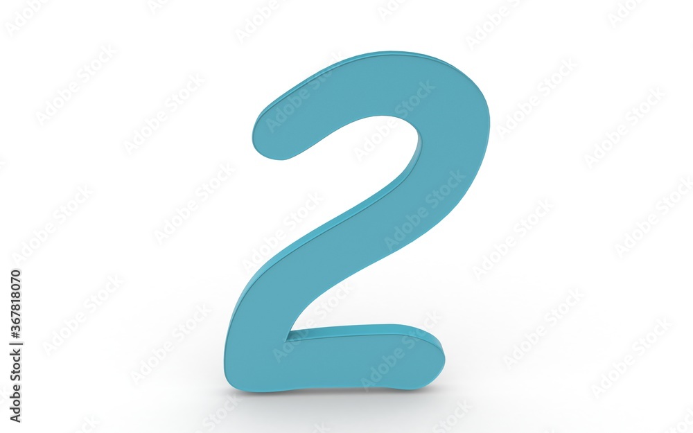 3D numeral two on white background 3D numeral two on white background