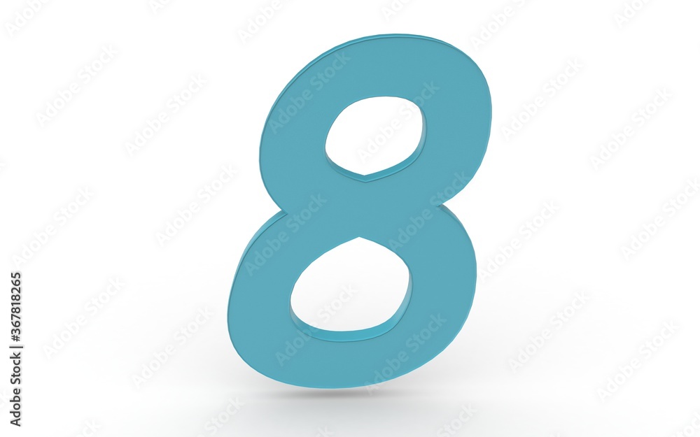 3D numeral eight on white background 3D numeral eight on white background