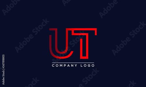 Abstract creative minimal unique alphabet letter icon logo UT