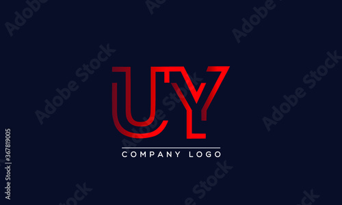 Abstract creative minimal unique alphabet letter icon logo UY