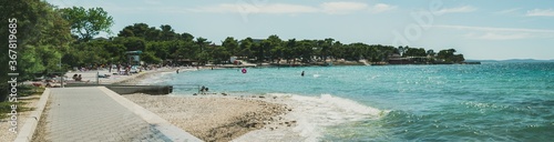 Panoramic shot of a beach in Petrcane, Croatia photo