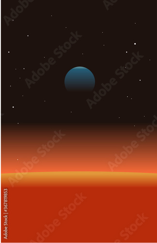 mars surface landscape space scene