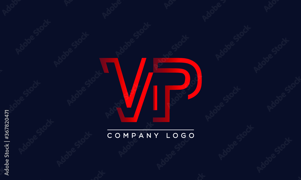 Abstract creative minimal unique alphabet letter icon logo VP Abstract creative minimal unique alphabet letter icon logo VP