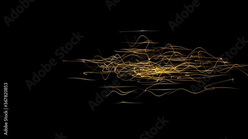 Golden color Radial Motion Light Rays 3d animation Background.