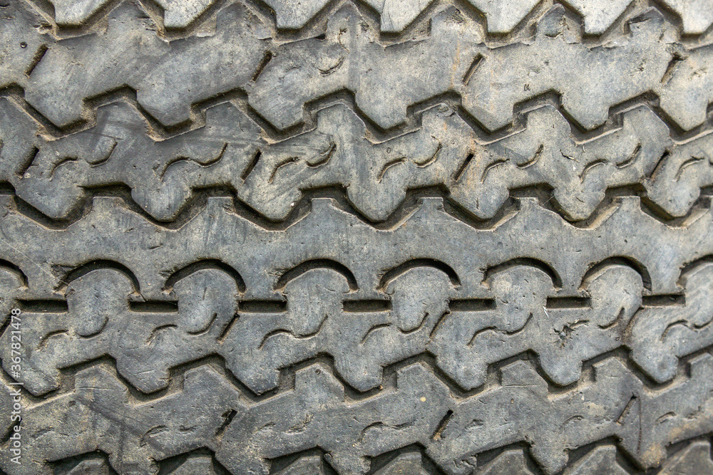texture of an old car tire wheel. close up macro