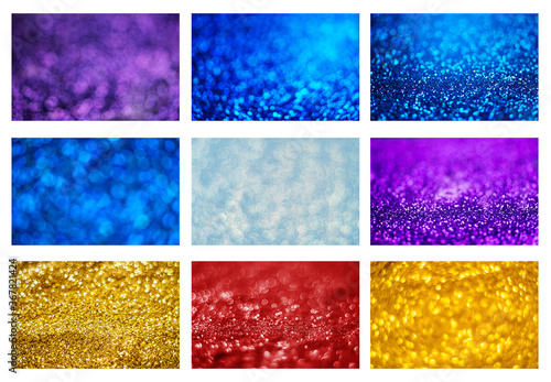 Glitter light abstract full color bokeh light background