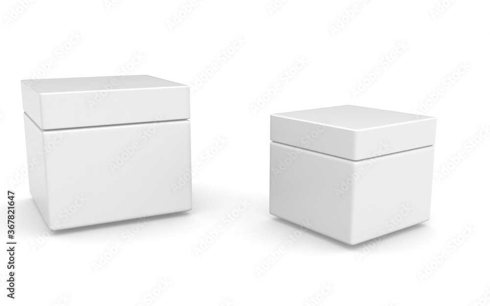 Fototapeta premium 3d cream container on white background