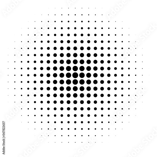halftone circle vector logo symbol, icon, design. abstract dotted globe illustration isolated on white background.