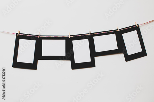 Cardboard photo frames in white background