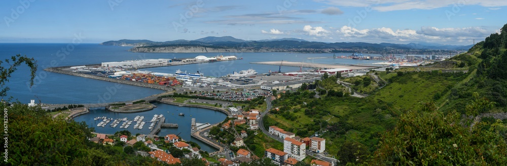 Overview of the port of Bilbao from Punta Lucero