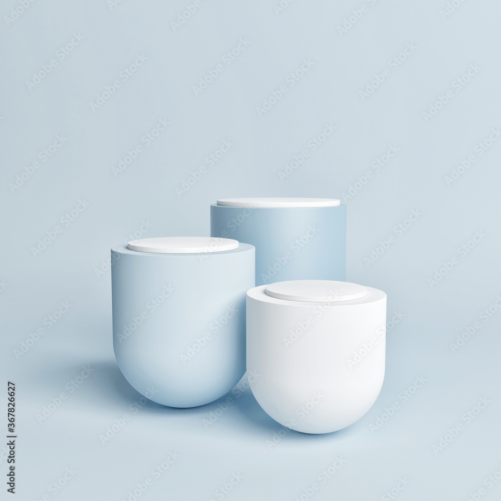 Geometric blue podium for product presentation, 3d render, 3d illustration Geometric blue podium for product presentation, 3d render, 3d illustration