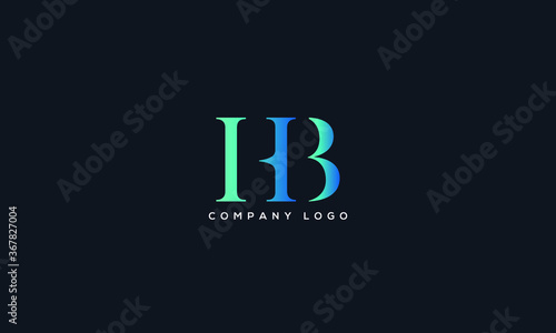 Abstract creative minimal and unique alphabet letter icon logo HB