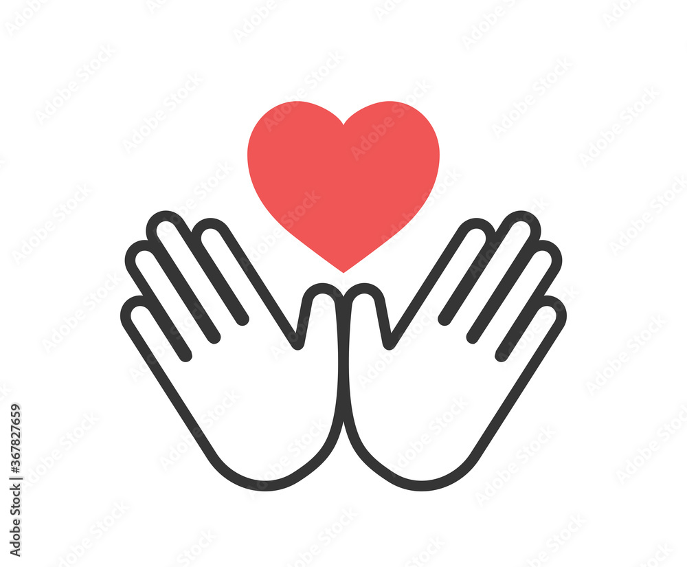 Handmade icon. Hands with heart vector illustration. Handmade icon. Hands with heart vector illustration.