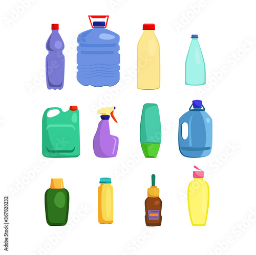 Cleaning supplies and lubricants set. Housekeeping collection. Can be used for topics like disinfection, sanitary, car reagents