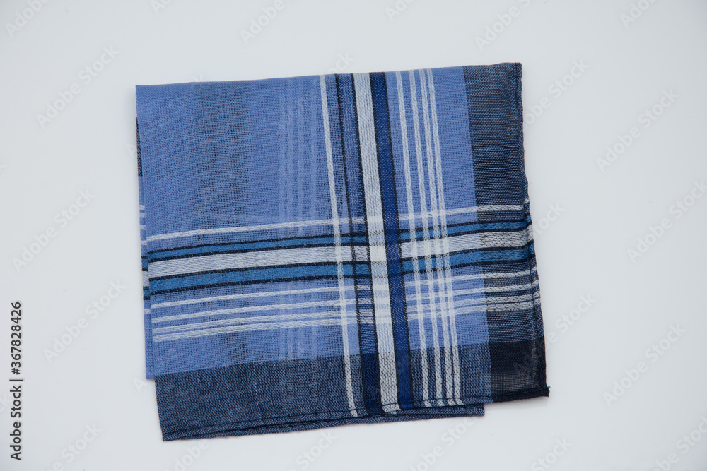 blue handkerchief with lines on the white background blue handkerchief with lines on the white background
