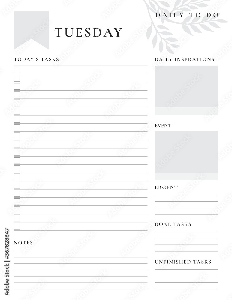 Tuesday to do list daily activities daily planner sheets planner