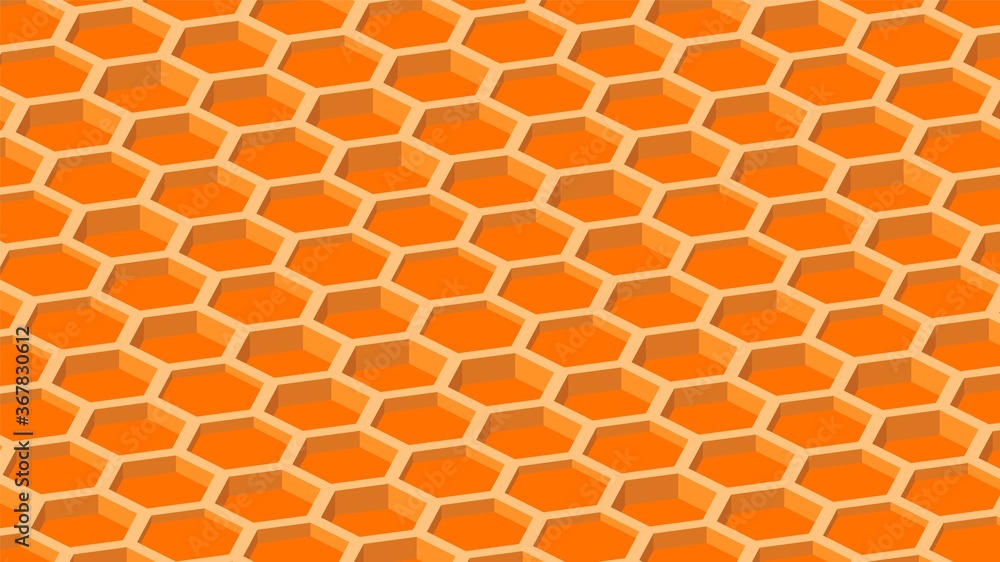 Orange background with honeycomb. Orange background with honeycomb.