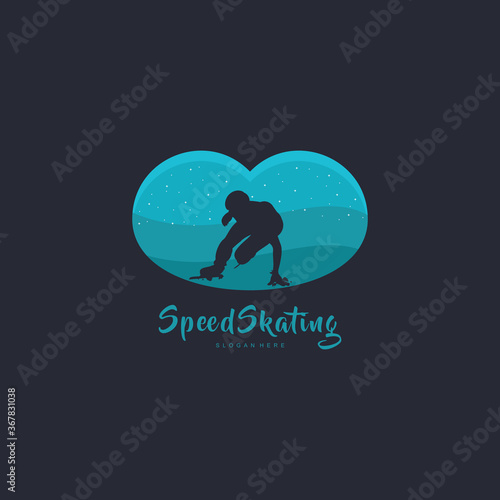 vector illustration of skating design, skating silhouette