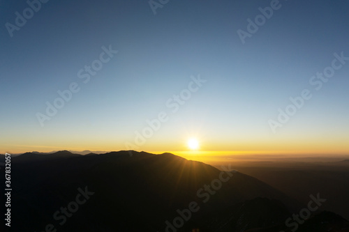 Sunrise on the Toubkal in the Atlas mountains in Morocco, North Africa