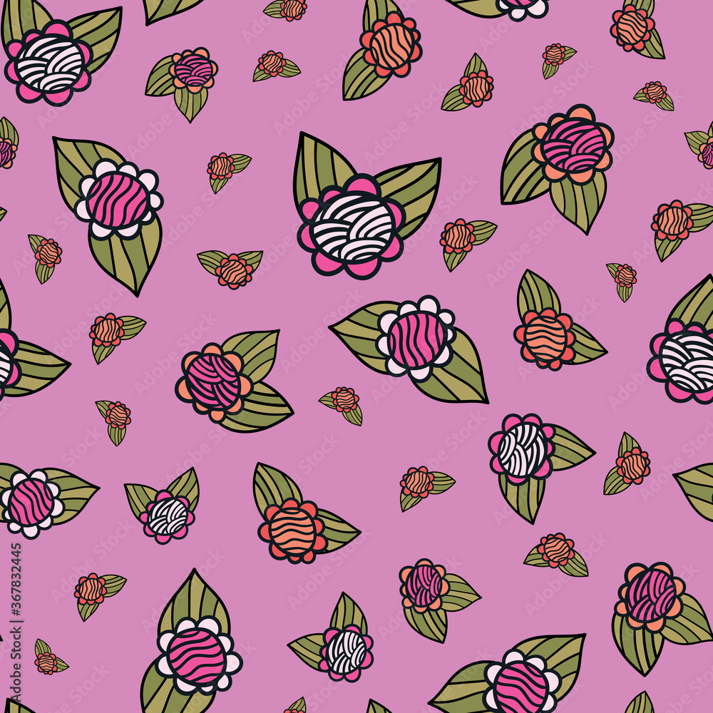 Retro 60s floral. Vector repeat pattern. Great for home decor, wrapping, fashion, scrapbooking, wallpaper, gift, kids, apparel. Retro 60s floral. Vector repeat pattern. Great for home decor, wrapping, fashion, scrapbooking, wallpaper, gift, kids, apparel.