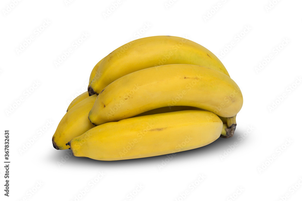 Banana bunch on white background.