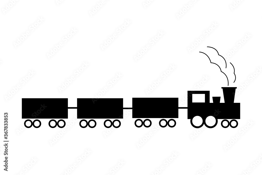 Single element of cargo train, Industrial logistics and trucking illustration. Hand drawn vector icons for business, web design, logo, infographic, cards, and professional design.
