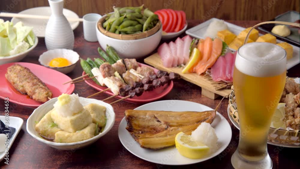 japanese izakaya styke restaurant food with beer japanese izakaya styke restaurant food with beer