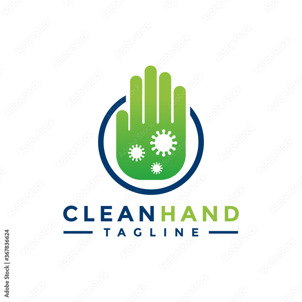 Fototapeta premium clean hand virus logo