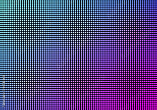 LED video wall screen texture background, blue and purple color light diode dot grid tv panel, lcd display with pixels pattern, television digital monitor, Realistic 3d vector illustration