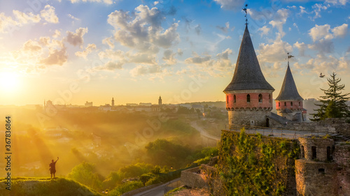 Ancient stone fortress in the city of Kamianets-Podilskyi, Ukraine
